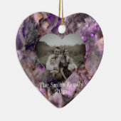 Personalisieren Sie lila Amethyst Quarz Marmorstei Keramik Ornament (Rechts)