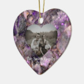 Personalisieren Sie lila Amethyst Quarz Marmorstei Keramik Ornament (Links)