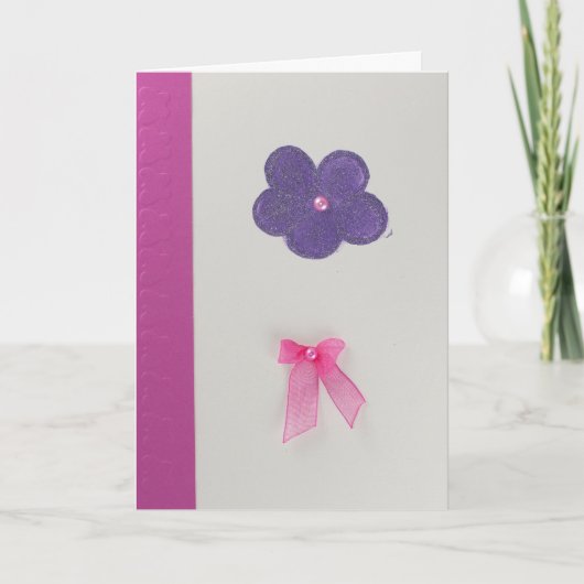 Personalisieren Sie Lila Blume und rosa Bug Karte (Vorderseite)