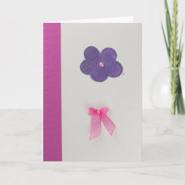 Personalisieren Sie Lila Blume und rosa Bug Karte