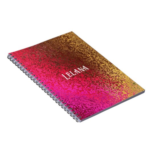 Personalisieren Sie Lila Button-, Braun- und GoldS Notizblock (Rechte Seite)