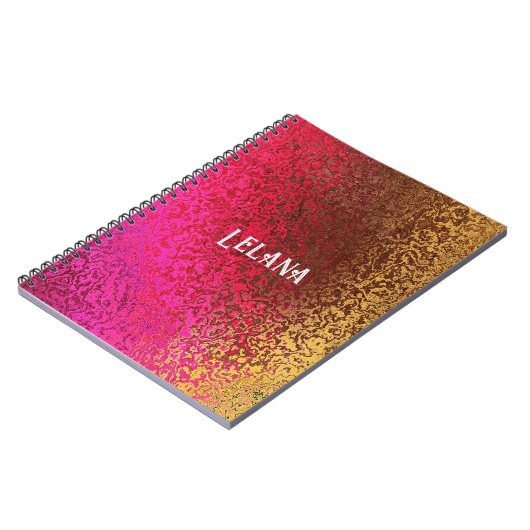 Personalisieren Sie Lila Button-, Braun- und GoldS Notizblock (Linke Seite)