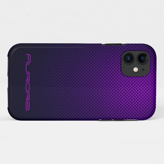 Personalisieren Sie Lila gemusterte Russ-Faser Case-Mate iPhone Hülle (Rückseite (Horizontal))