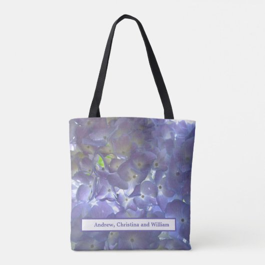 Personalisieren Sie lila Lavendel Hydrangeas Tasche (Rückseite)