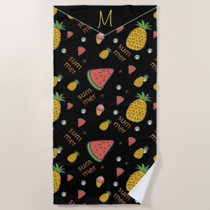Personalisieren Sie lustige Ananas und Wassermelon Strandtuch