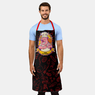 Personalisieren Sie lustigen Barbecue-Chef-Hog-Pig Schürze