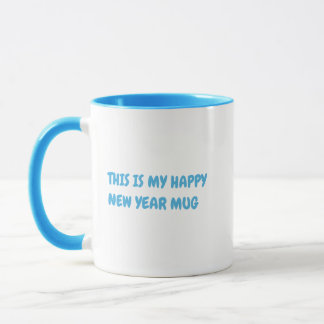 Personalisieren Sie lustiges Glück Neujahr Sky Blu Tasse