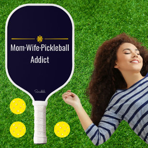 Personalisieren Sie Mama Ehefrau Pickleball-Süchti Pickleball Schläger