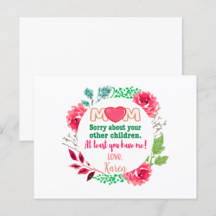 Personalisieren Sie Mama Sorry About Your Other Ch Postkarte