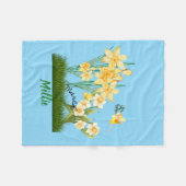 Personalisieren Sie März Birth Blume & Stone Fleecedecke (Vorderseite (Horizontal))