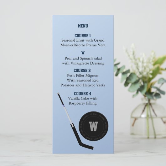 Personalisieren Sie Menükarten Eishockey-Thema (Stehend Vorderseite)