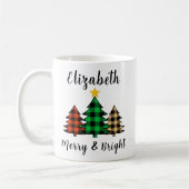Personalisieren Sie Merry & Bright Tree Coffee Tas Kaffeetasse (Links)