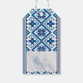 Personalisieren Sie MERRY CHRISTMAS Blue STRICK Ge Geschenkanhänger (Rückseite)