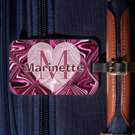 Personalisieren Sie Midnight Pink Marmor Geometris Gepäckanhänger
