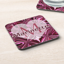 Personalisieren Sie Midnight Pink Marmor Geometris Getränkeuntersetzer