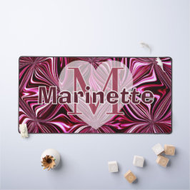 Personalisieren Sie Midnight Pink Marmor Geometris Schreibtischunterlage