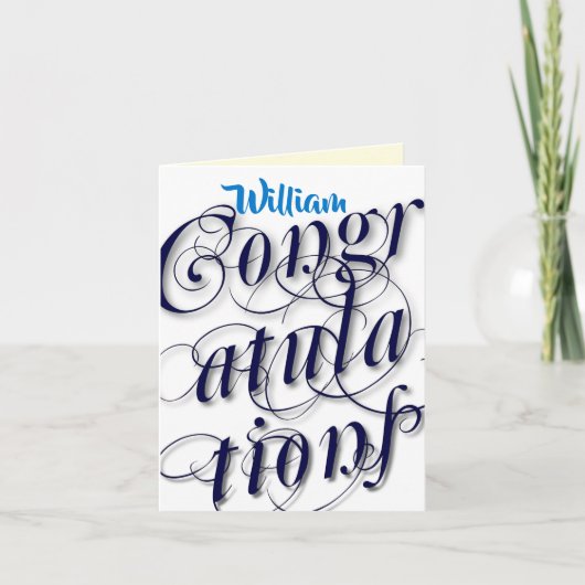 Personalisieren Sie Minimal große Druckgratulation Karte (Vorderseite)