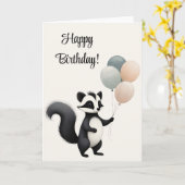 Personalisieren Sie Minimalistisch Boho Skunk Ball Karte (Gelbe Blume)