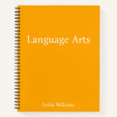 Personalisieren Sie Minimalistische Orange Languag Notizblock (Vorderseite)