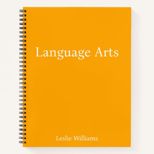 Personalisieren Sie Minimalistische Orange Languag Notizblock (Vorderseite)