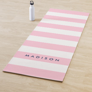 Personalisieren Sie mit dem Namen Preppy Pink & Wh Yogamatte