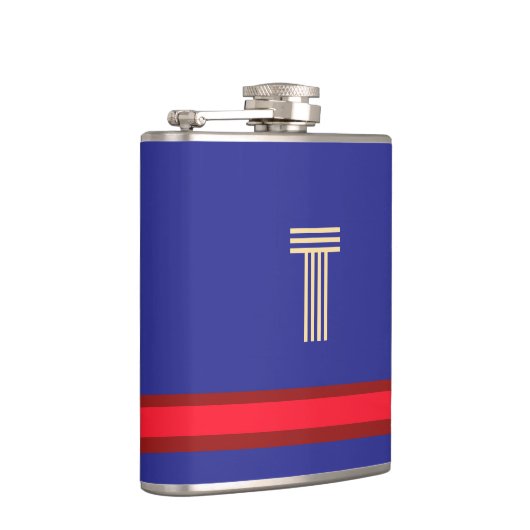 Personalisieren Sie mit Ihrem ersten Blau + Roter Flachmann (Rechts)