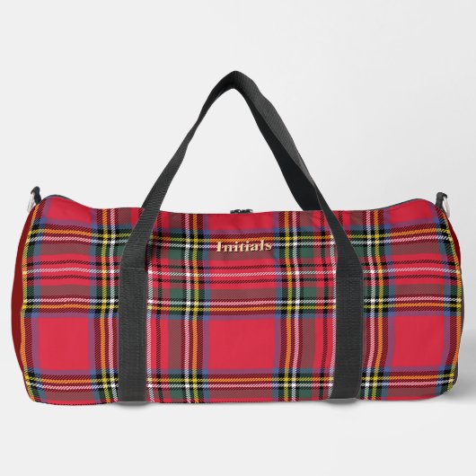 Personalisieren Sie mit Ihren Initialen Rot Karier Duffle Bag (Vorderseite)