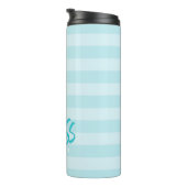 Personalisieren Sie mit Name Miss Preppy Blue Stri Thermosbecher (Nach rechts gedreht)