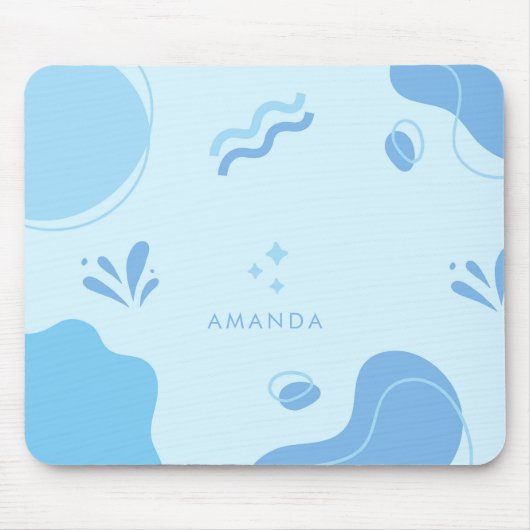 Personalisieren Sie moderne Abstrakt Blue Minimali Mousepad (Vorne)