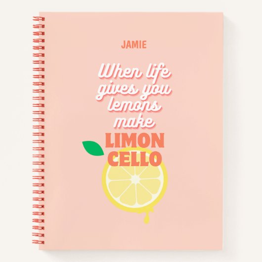 Personalisieren Sie moderne Pfirsiche Lemon Limonc Notizblock (Vorderseite)