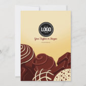 Personalisieren Sie moderne Schokoladengeschäfte Einladung (Rückseite)