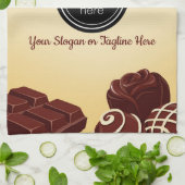 Personalisieren Sie moderne Schokoladengeschäfte Geschirrtuch (Gefaltet)