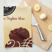 Personalisieren Sie moderne Schokoladengeschäfte Geschirrtuch (Viertel Falte)
