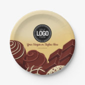 Personalisieren Sie moderne Schokoladengeschäfte Pappteller (Vorderseite)