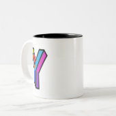 Personalisieren Sie moderne, trendige 3D-Initial L Zweifarbige Tasse (Vorderseite Links)