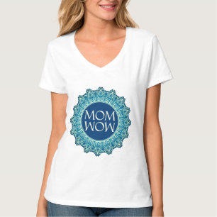 Personalisieren Sie MOM WOW Yoga Mandala Frau V-Au T-Shirt