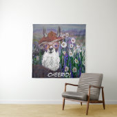 Personalisieren Sie Momma Llama auf einem Gebiet d Wandteppich (Beispiel)