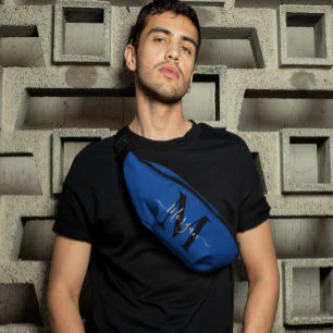 Personalisieren Sie Monogramm Anfangsname Deep Blu Bauchtasche