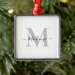 Personalisieren Sie Monogramm Anfangsname Premium- Ornament Aus Metall