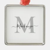 Personalisieren Sie Monogramm Anfangsname Premium- Ornament Aus Metall (Vorne)