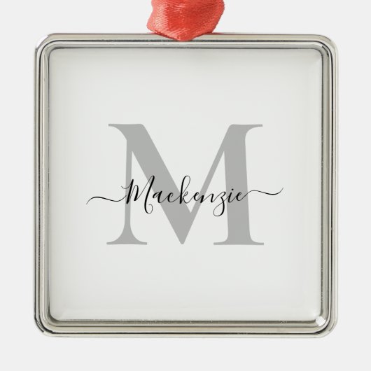 Personalisieren Sie Monogramm Anfangsname Premium- Ornament Aus Metall (Vorne)