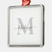 Personalisieren Sie Monogramm Anfangsname Premium- Ornament Aus Metall (Links)