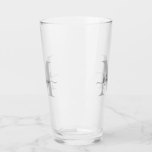 Personalisieren Sie Monogramm Anfangsname Trinken Glas (Links)