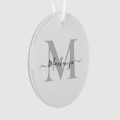 Personalisieren Sie Monogramm Initialname Acrylic Ornament (Vorderseite)