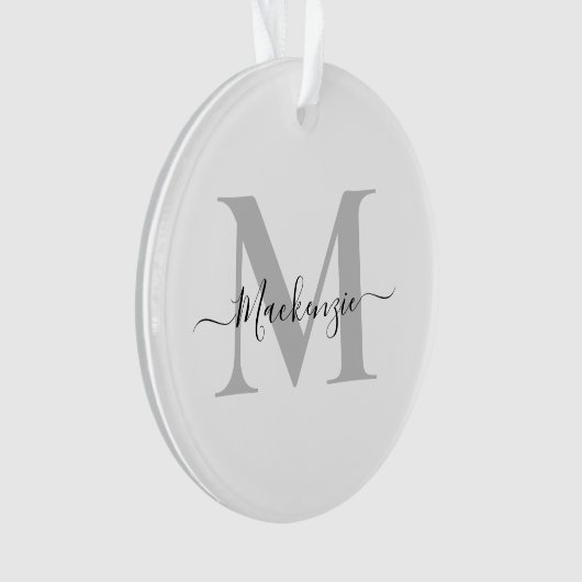 Personalisieren Sie Monogramm Initialname Acrylic Ornament (Vorderseite)