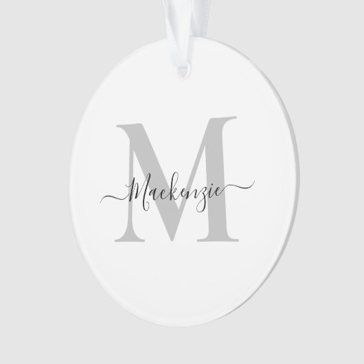 Personalisieren Sie Monogramm Initialname Acrylic Ornament (Vorderseite)