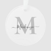 Personalisieren Sie Monogramm Initialname Acrylic Ornament (Vorderseite)