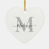 Personalisieren Sie Monogramm Initialname Herz Keramik Ornament (Vorne)