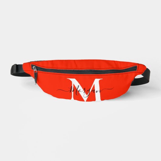 Personalisieren Sie Monogramm Initialname Orange Bauchtasche (Vorderseite)