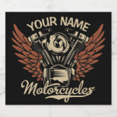 Personalisieren Sie Motorradfahrer Garage Bierflaschenetikett (Einzelnes Label)